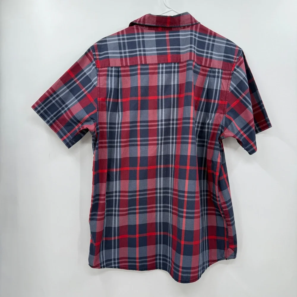 The North Face Plaid Button Up Short Sleeve Casual Shirt Mens M‎